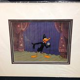 Warner Bothers Looney Tunes Hand Painted Production Cel Daffy puts on a show